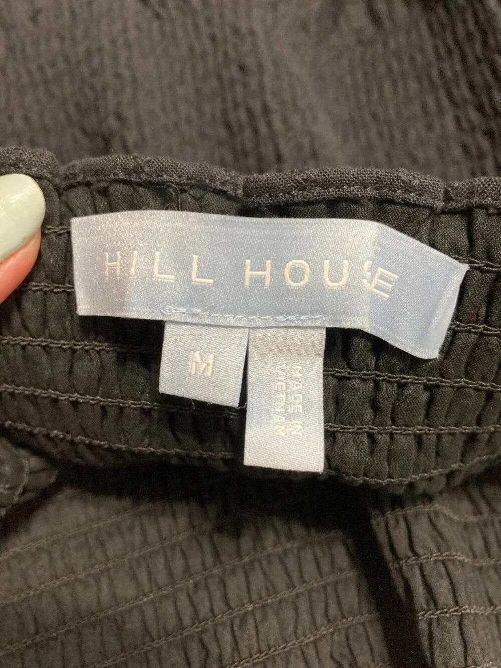 HILL HOUSE The Grace Nap Top Peplum Smock Puff Long-Sleeved Black Renaissance M